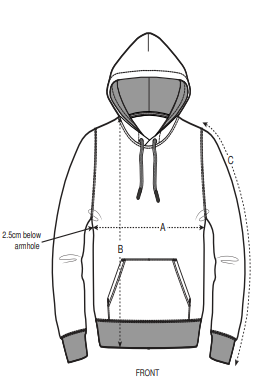 Mesure du tour de mi-poitrine pour trouver sa taille de sweat Stanley/Stella